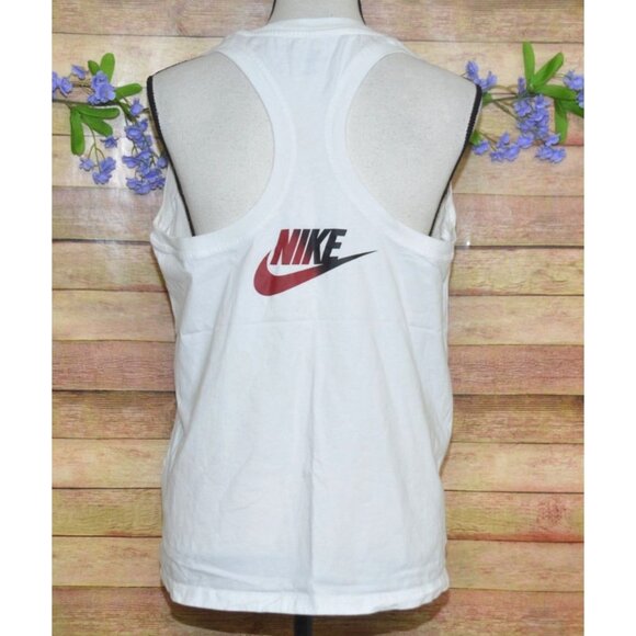 The Nike Tee Ladies L White Racerback Tank Top Arkansas Razorbacks Metallic Logo - Picture 5 of 9